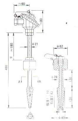 熱套式熱電偶（熱電阻）產品結構圖