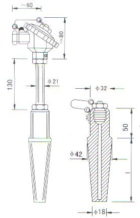 中溫中壓熱電偶（熱電阻）產品結構圖