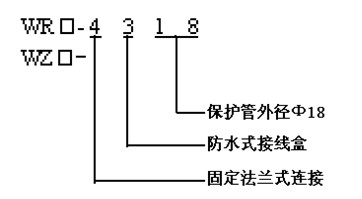 法蘭連接熱套熱電偶（熱電阻）型譜