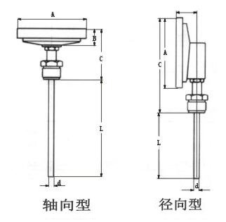 双金属温度计轴向、径向型