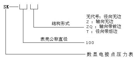 数显电接点压力表型号命名