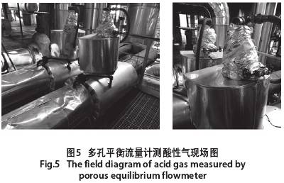 多孔平衡流量计测酸性气现场图示
